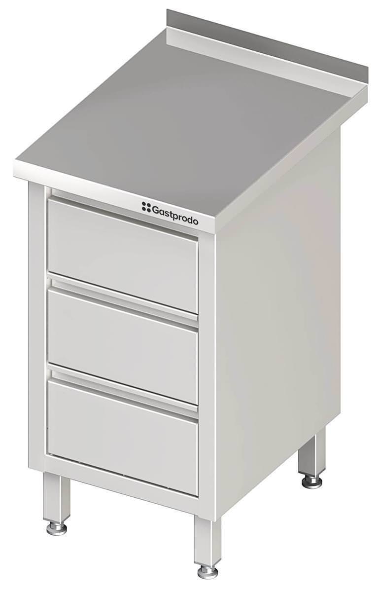 Edelstahl Schubladenschrank mit 3 Schubladen 45 x 70 x 85 cm mit Aufkantung verschweißt 1 Edelstahl Schubladenschrank mit 3 Schubladen 45 x 70 x 85 cm mit Aufkantung verschweißt