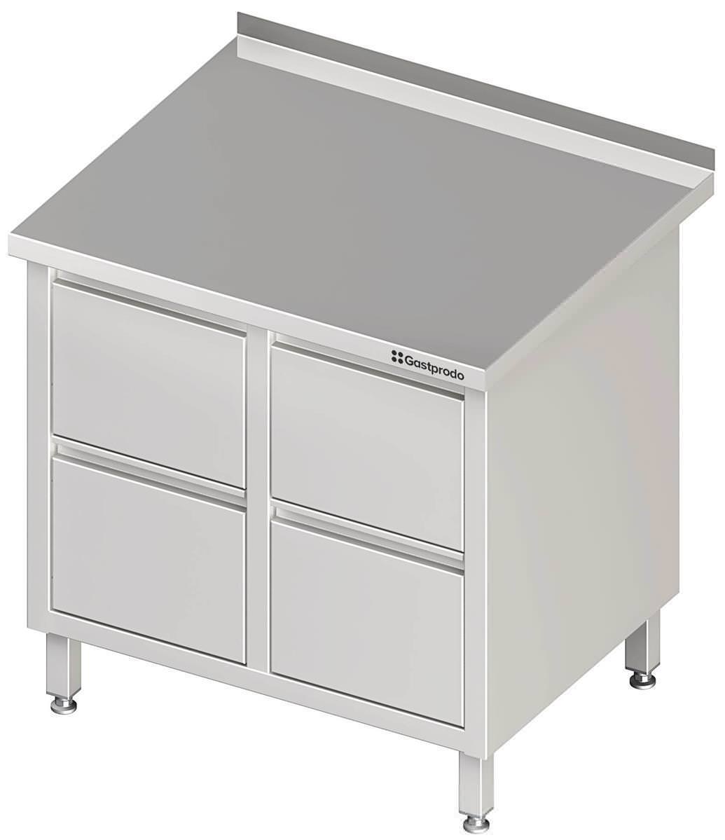 Edelstahl Schubladenschrank mit 2x2 Schubladen 84 x 60 x 85 cm ohne Aufkantung verschweißt 1 Edelstahl Schubladenschrank mit 2x2 Schubladen 84 x 70 x 85 cm mit Aufkantung verschweißt