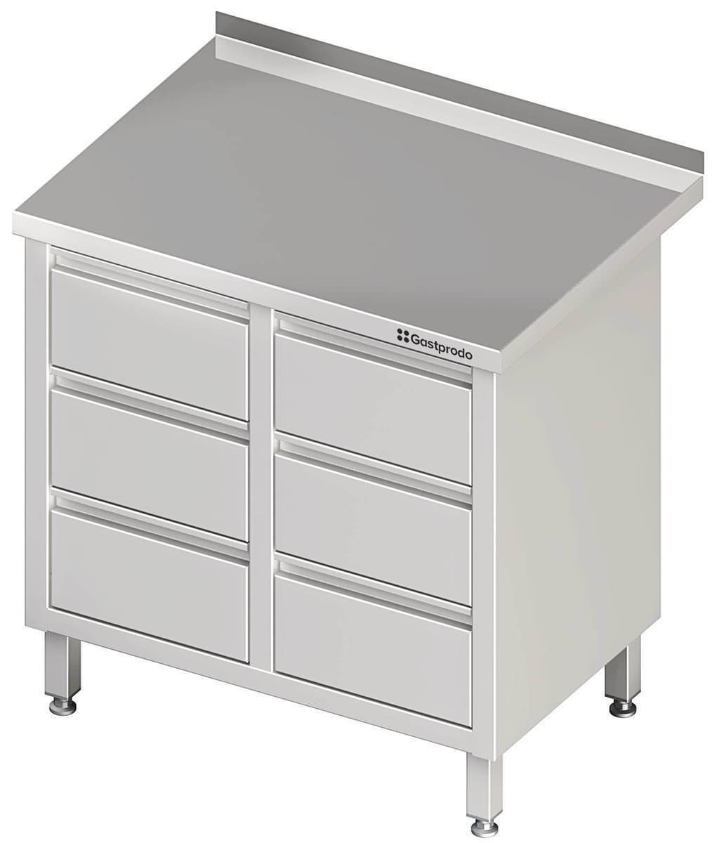 Edelstahl Schubladenschrank mit 2x3 Schubladen 84 x 70 x 85 cm mit Aufkantung verschweißt 1 Edelstahl Schubladenschrank mit 2x3 Schubladen 84 x 70 x 85 cm mit Aufkantung verschweißt