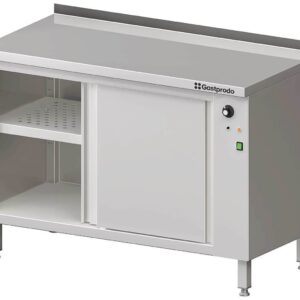 Edelstahl Wärmeschrank mit Schiebetüren 150 x 70 x 85 cm ohne Aufkantung