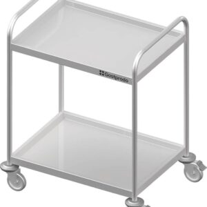 Edelstahl Servierwagen mit 2 Böden - 120 x 60 x 95 cm verschweißt