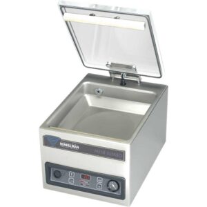 Mini Jumbo Kammer Vakuummaschine mit Busch-Pumpe 4m³/h und 280 mm Schweißbalken