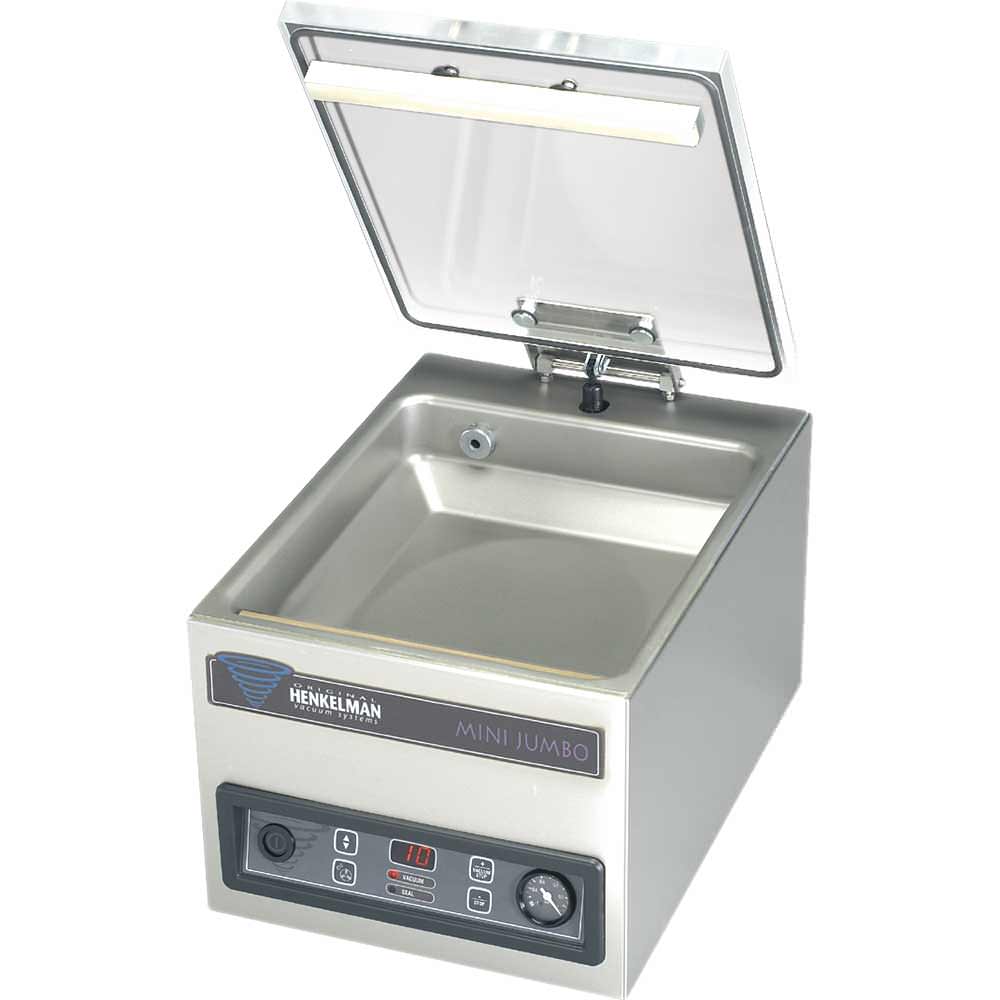 Mini Jumbo Kammer Vakuummaschine mit Busch-Pumpe 4m³/h und 280 mm Schweißbalken 1 Mini Jumbo Kammer Vakuummaschine mit Busch-Pumpe 4m³/h und 280 mm Schweißbalken