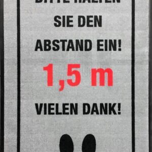 Hinweismatte / Schmutzfangmatte "Bitte halten Sie den Abstand ein!"