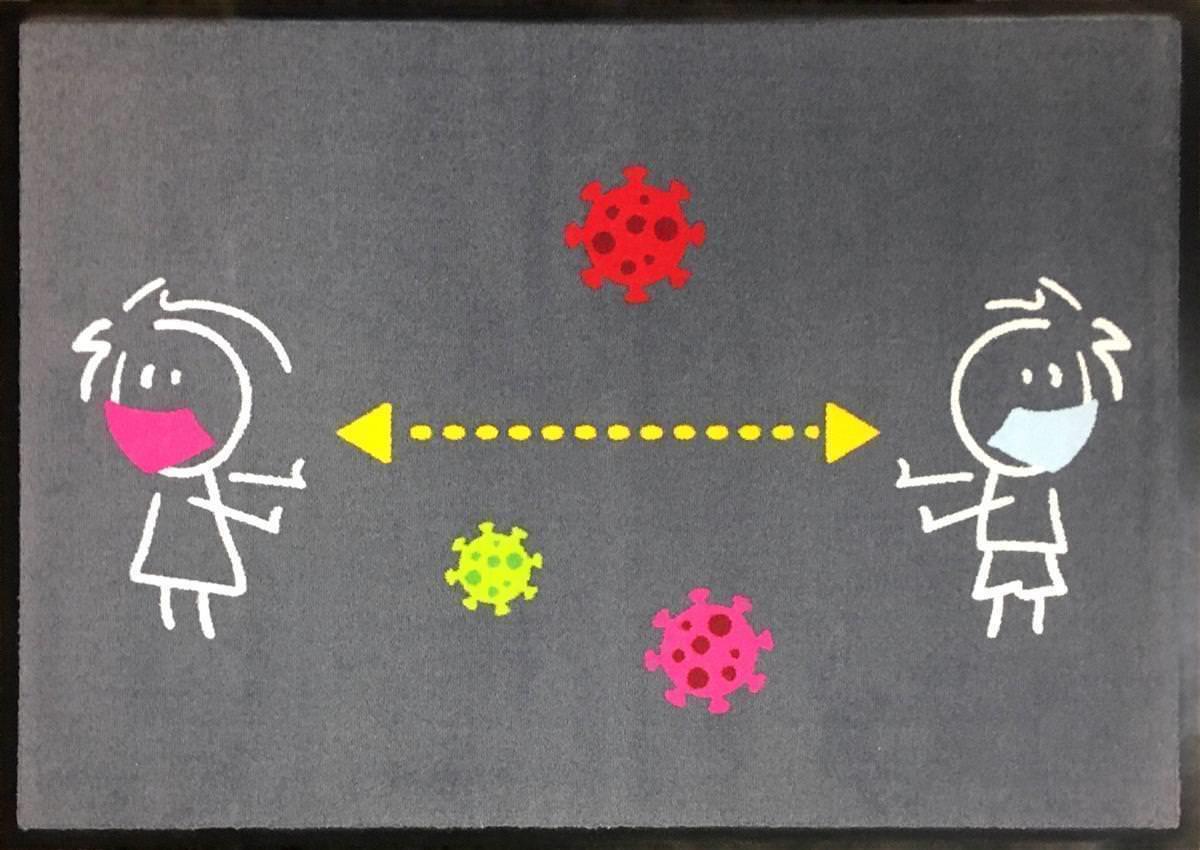 Hinweismatte / Schmutzfangmatte "COVID-19" 1 Hinweismatte / Schmutzfangmatte "COVID-19"