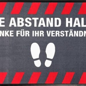 Hinweismatte / Schmutzfangmatte "Bitte Abstand halten!"