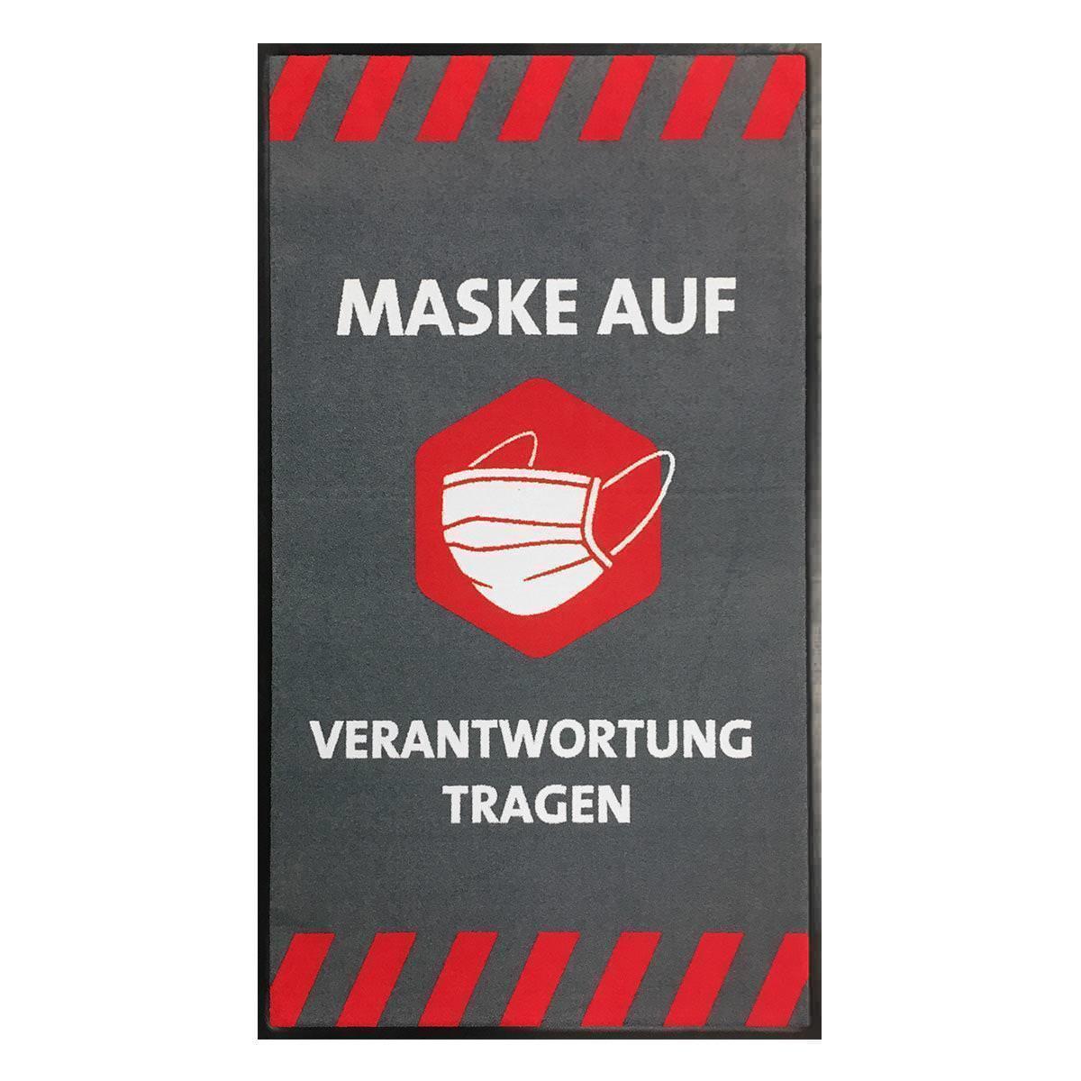 Hinweismatte / Schmutzfangmatte "Maske auf - Verantwortung tragen" 1 Hinweismatte / Schmutzfangmatte "Maske auf - Verantwortung tragen"