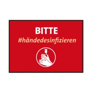 Hinweismatte / Schmutzfangmatte "Bitte #händedesinfizieren"