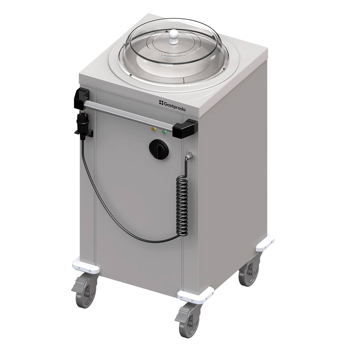 Beheizbarer Tellerspender fahrbar für Speisenausgabesysteme 1 Beheizbarer Tellerspender fahrbar für Speisenausgabesysteme