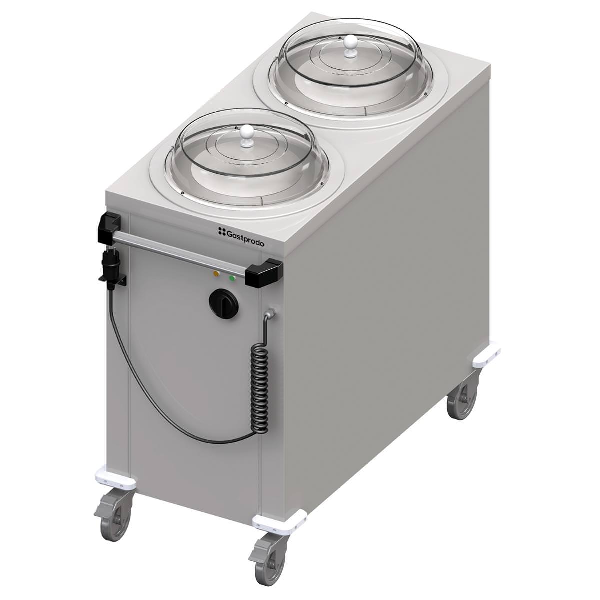 Beheizbarer Doppel-Tellerspender fahrbar für Speisenausgabesysteme 1 Beheizbarer Doppel-Tellerspender fahrbar für Speisenausgabesysteme