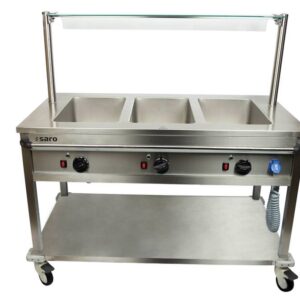 Bain Marie Wagen BT-3 mit Spuckschutzwand