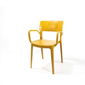 Stapelstuhl Wing mit Armlehnen Gelb
