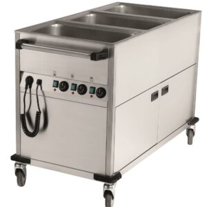 Bain-Marie Wagen 3 x GN 1/1 mit beheizter Unterschrank schmal