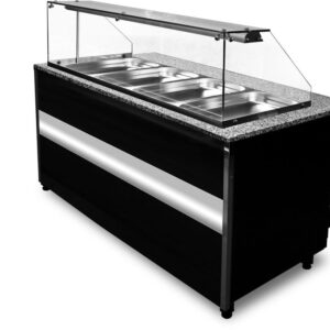 Salattheke / Dönertheke Gastroline 2.5 -Schwarz - 250 x 80 x 135 cm