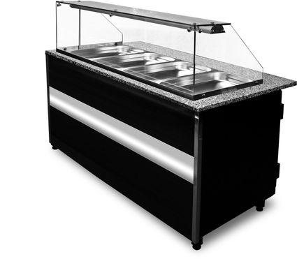 Bain-Marie Heiße Theke Gastronline 1.5 - Schwarz - 150 x 80 x 135 cm 1 Bain-Marie Heiße Theke Gastronline 2.0 - Schwarz - 200 x 80 x 135 cm