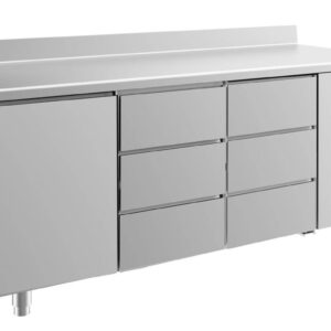 Kühltisch GaPo KT3TDDA  mit 1x Tür & 2x 3 Schubladen + AK