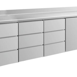 Kühltisch GaPo KT4DDDTA  mit 1x Tür & 3x 3 Schubladen + AK