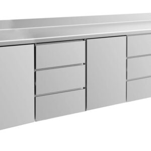 Kühltisch GaPo KT4TDTDA  mit 2x Türen & 2x 3 Schubladen + AK