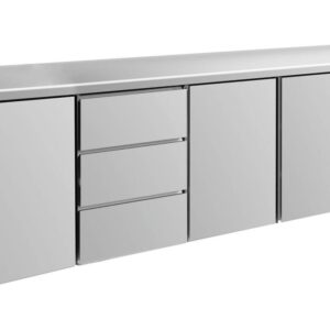 Kühltisch GaPo KT4TDTT  mit 3x Türen & 1x 3 Schubladen