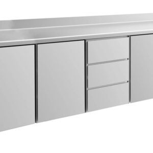 Kühltisch GaPo KT4TTDTA  mit 3x Türen & 1x 3 Schubladen + AK
