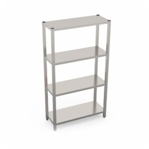 Edelstahl Regal Pro mit glatten Böden - 200 x 40 x 180 cm