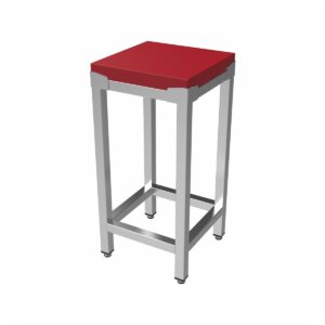 Hackblock aus Polyethylen rot + Untergestell - 80 x 80 x 85 cm