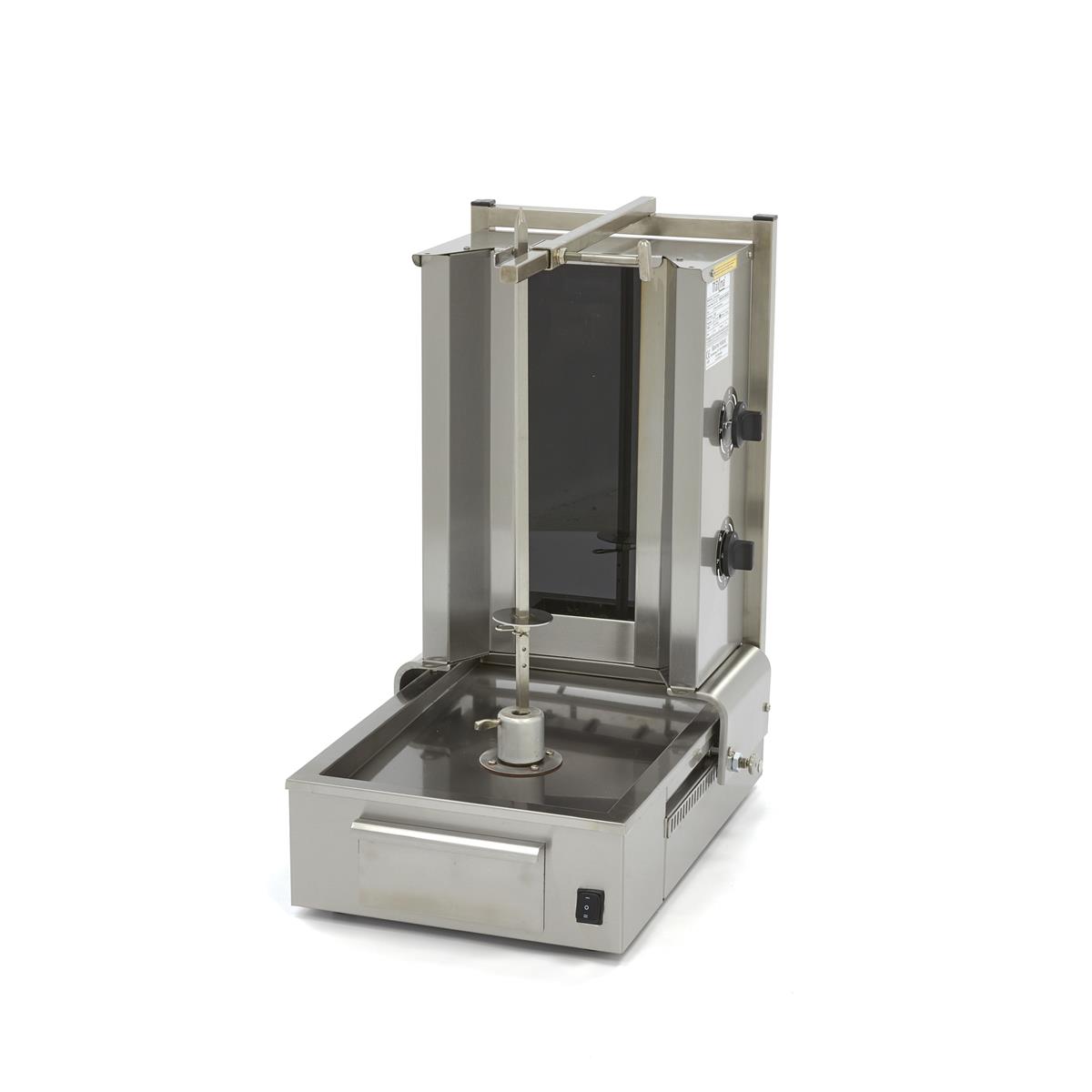 Elektro Döner Kebab / Gyros / Shawarma Grill - 2 Brenner - 20 kg - Motor unten 1 Elektro Döner Kebab / Gyros / Shawarma Grill - 2 Brenner - 20 kg - Motor unten