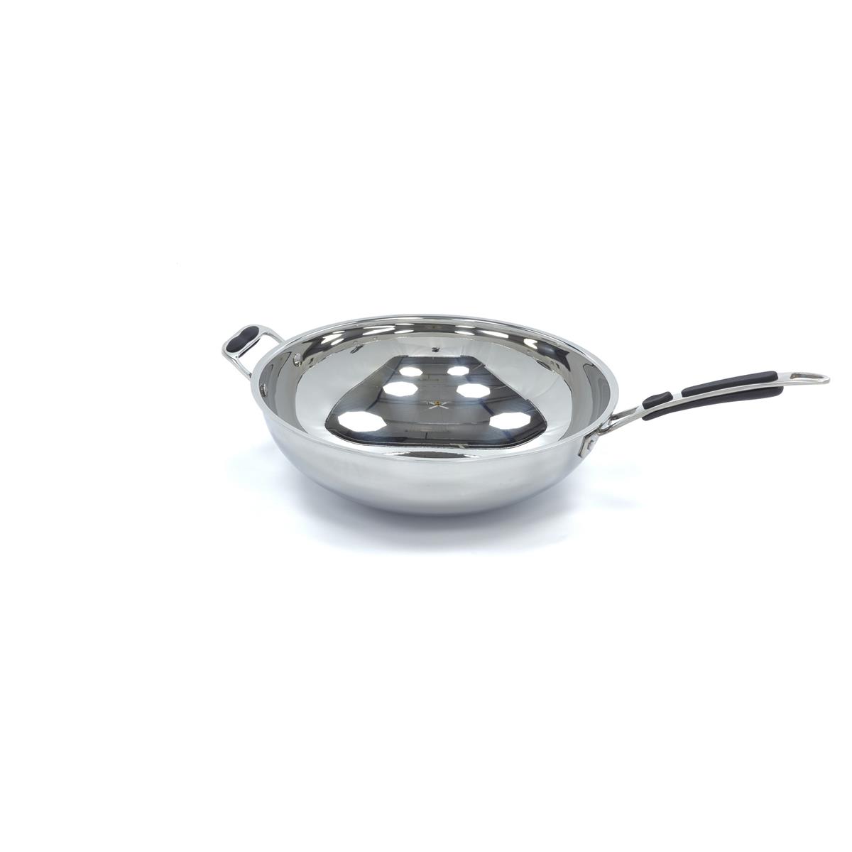 Edelstahl Wok Pfanne - Ø36 cm - Induktion 1 Edelstahl Wok Pfanne - Ø36 cm - Induktion