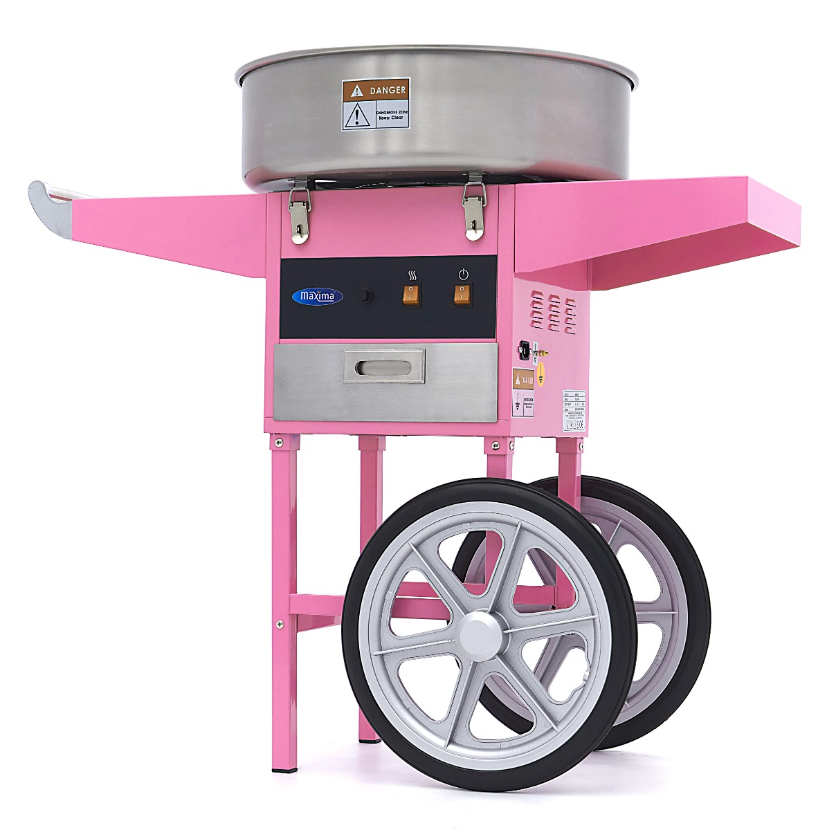 Zuckerwattemaschine mit Wagen - Ø 52 cm - Rosa 1 Zuckerwattemaschine mit Wagen - Ø 52 cm - Rosa