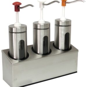 Zylindrischer Soßenspender mit Sichtfenster 3x 2 Liter