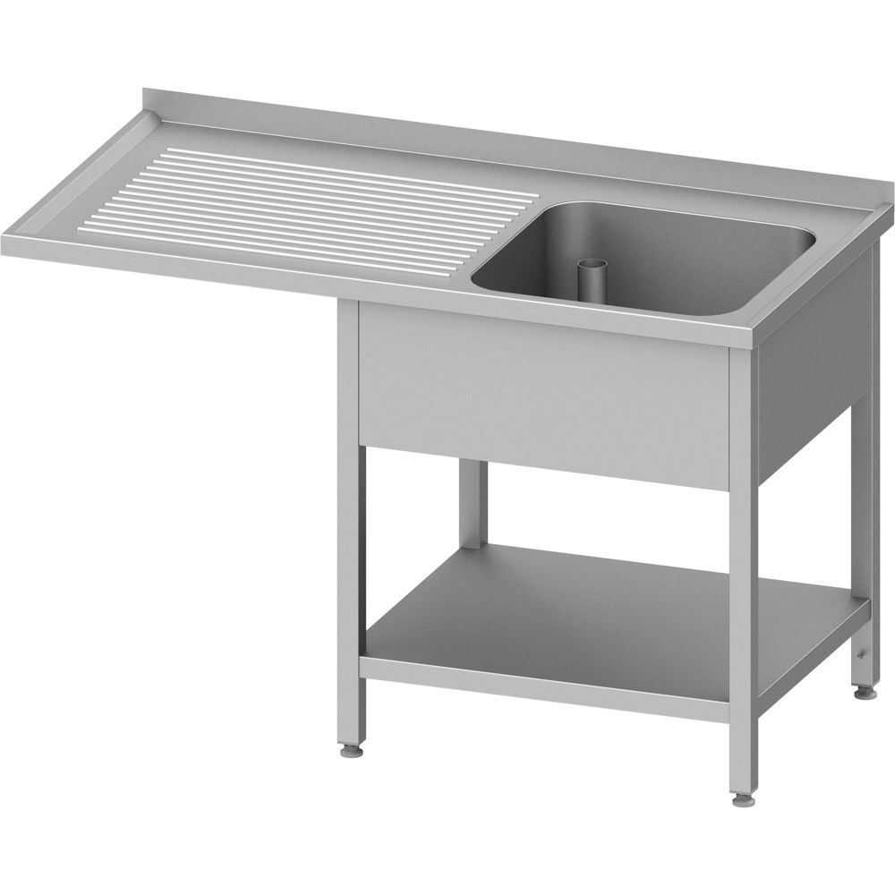 Edelstahl Spültisch mit Grundboden + Überstand 140 x 70 x 90 cm - 1 Becken rechts 1 Edelstahl Spültisch mit Grundboden + Überstand 140 x 70 x 90 cm - 1 Becken rechts